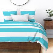crisp blue 6 inch horizontal stripes - kids jumbo brights - perfect for wallpaper curtains bedding
