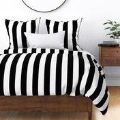 black and white 3 inch vertical stripes - kids jumbo brights - perfect for wallpaper curtains bedding