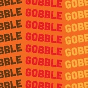 Thanksgiving Fabric, Gobble Gobble Pattern Fall Fabric Orange, Gold, Red, Brown - LAD21