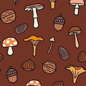 nuts + mushrooms - brown