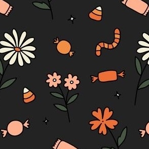 flowers + candy - black