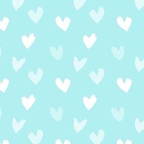 Valentine Watercolor Hearts - Baby Blue