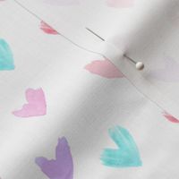 Valentine Watercolor Hearts - Rainbow Pastel