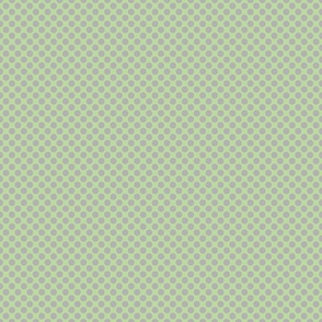 grey polkadot on green