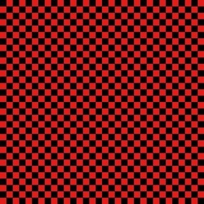 bright red e31d1a and black checkerboard 25 squares - checkers chess games