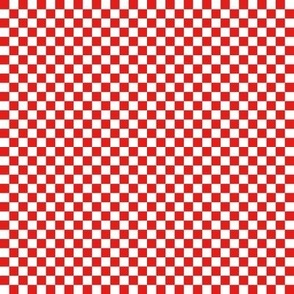 bright red e31d1a and white checkerboard 25 squares - checkers chess games