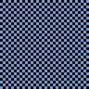 cornflower blue 7ba1d8 and black checkerboard 25 squares - checkers chess games