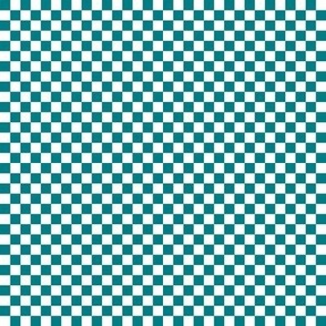 dark teal 007c84 and white checkerboard 25 squares - checkers chess games