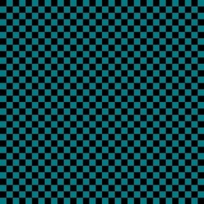 dark teal 007c84 and black checkerboard 25 squares - checkers chess games