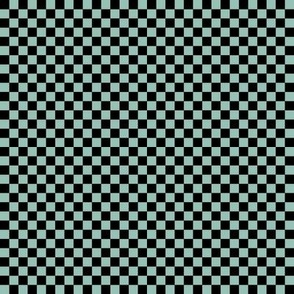 faded teal 96c2b5 and black checkerboard 25 squares - checkers chess games