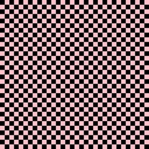 light pink ffc1ca and black checkerboard 25 squares - checkers chess games