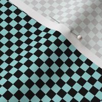 light teal 9edfdd and black checkerboard 25 squares - checkers chess games