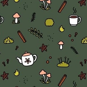 tea in the woods - dark green