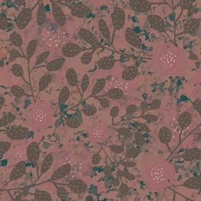 Paint Splatter Fabric - Rose Gold –