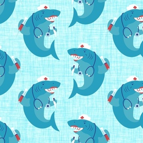 Nurse Shark Blue Texture Background - Large Scale