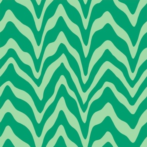 Wavy Lines Mint and Kelly Green