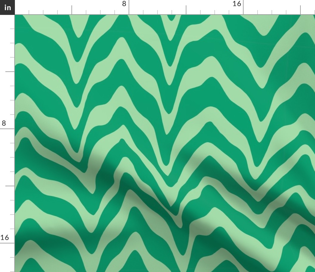 Wavy Lines Mint and Kelly Green