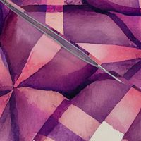 pink and purple plaid, watercolor