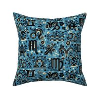 Horoscope and Astrology: All 12 Zodiacal Signs / Blue Version / Small Scale