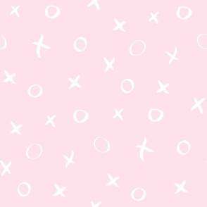 Hugs and kisses naughts and crosses baby pink by Jac Slade