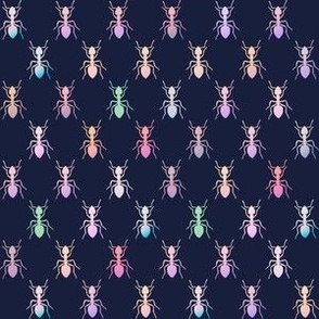 Colourful Ombre Ants Dark Small