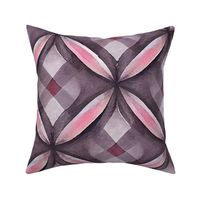 pink and gray plaid, watercolor