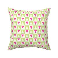 Checkerboard Christmas trees lime green birght pink By Jac Slade