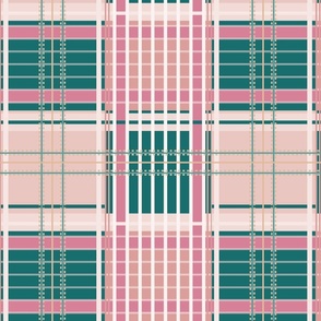 TARTAN LIGHT PINK AND GREEN