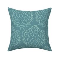 globe artichoke extra large scale mid teal by Pippa Shaw