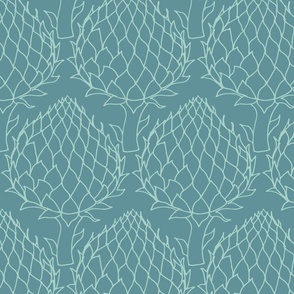 globe artichoke extra large scale mid teal by Pippa Shaw