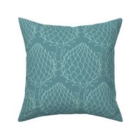 globe artichoke large scale mid teal by Pippa Shaw