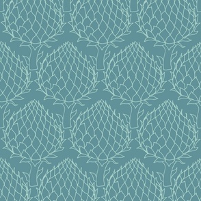 globe artichoke large scale mid teal by Pippa Shaw