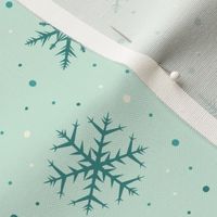 Snowflakes on mint