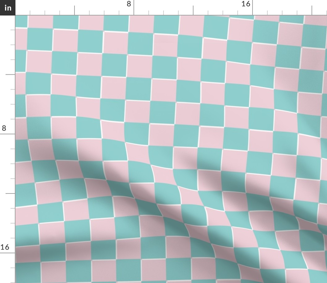 Spooketti  checkerboard pink and green