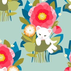 Surprise Kitten Pattern Light bg