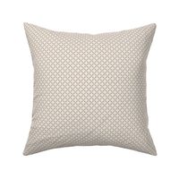 Retro Geometric Floral in White on Soothing Taupe - Small