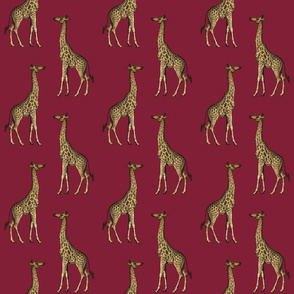 giraffe burgundy 