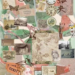 Vintage decoupaged junk journal  collages 