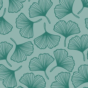 Ginkgo Lino Teal Scatter