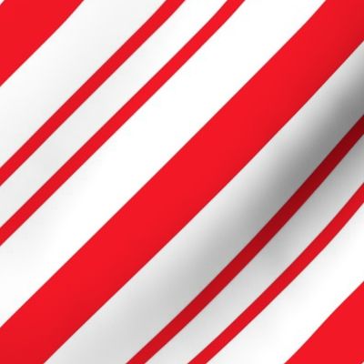 Large Classic Red Diagonal Christmas Candy Stripes