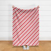 Large Classic Red Diagonal Christmas Candy Stripes