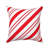 Large Classic Red Diagonal Christmas Candy Stripes