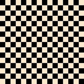 ivory fae9cd and black checkerboard 05 inch squares - checkers chess games