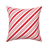 Red Diagonal Christmas Candy Stripes