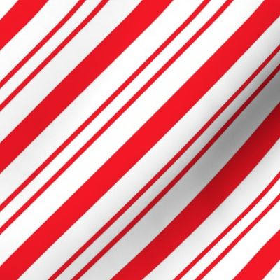 Red Diagonal Christmas Candy Stripes