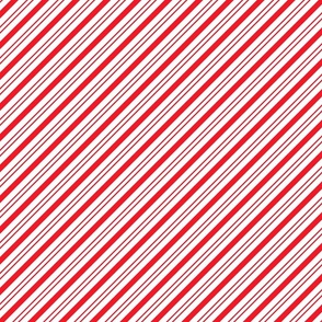 Small Classic Red Diagonal Christmas Candy Stripes