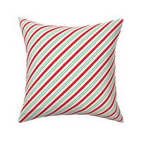 Small Classic Red Green Diagonal Christmas Candy Stripes