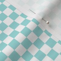 light teal 9edfdd and white checkerboard 05 inch squares - checkers chess games