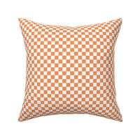 tangerine orange f79256 and white checkerboard 05 inch squares - checkers chess games