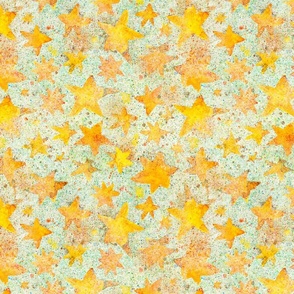 Watercolor yellow orange stars